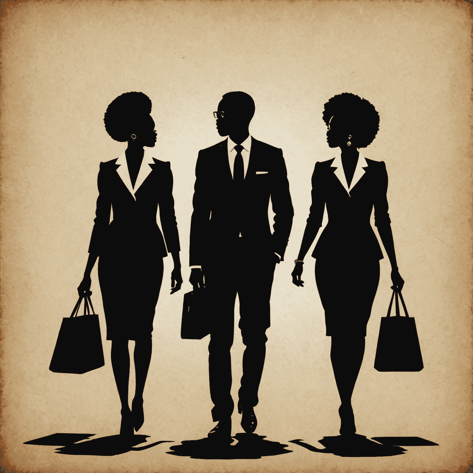 Silhouettes of successful South African entrepreneurs, representing empowerment and lessons learned